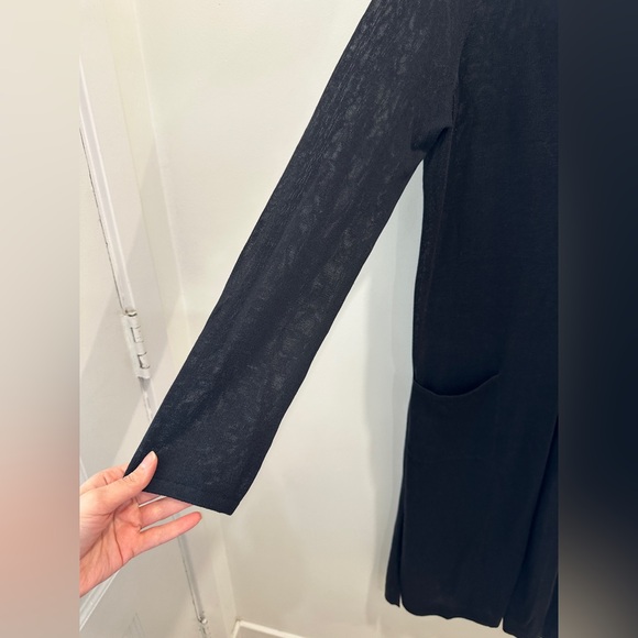 Bcbg knit thin cardigan, size M, Black Long Cardigan with Pockets - Picture 7 of 8